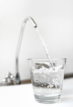 A glass of water from filter tap