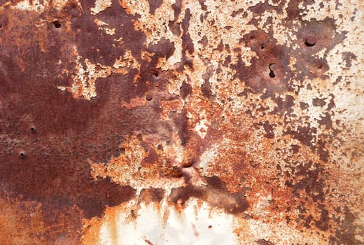 old rusty painted metal wall. wallpaper background                               