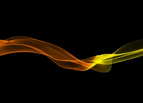 abstract red wavy smoke flame over black background.