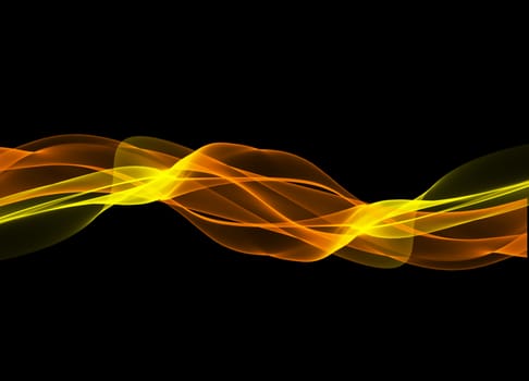 abstract red wavy smoke flame over black background.