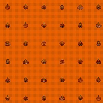 Seamless Halloween pumpkins orange background - 3D render