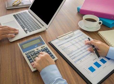 two accountants working in office. teamwork concept