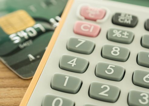 calculator and credit card. financial concept. business concept.