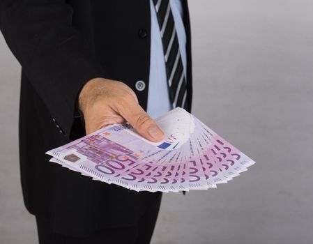 business people giving money. financial concept.