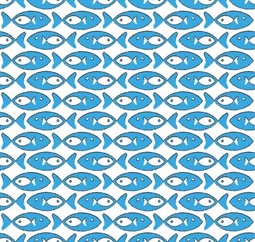 abstract textile or paper pattern with blue fish