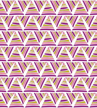 abstract textile triangular pattern of green and purple