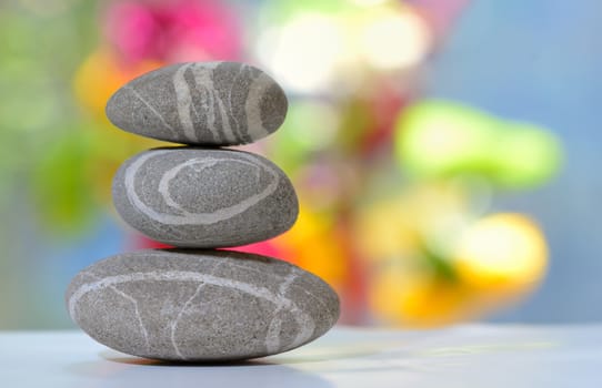 Balanced stack of pebbles isolated