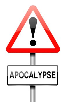 Illustration depicting a sign with an apocalypse concept.