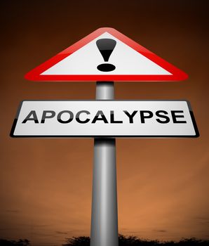 Illustration depicting a sign with an apocalypse concept.