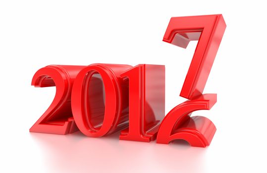 3d 2017. 2016-2017 change represents the new year 2017, three-dimensional rendering