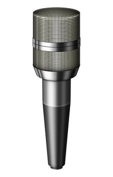 Digital illustration of a microphone. Isolated from any background. 3D illustration.