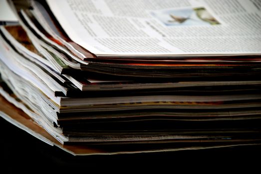 stock pictures of a stack of newspapers or magazines