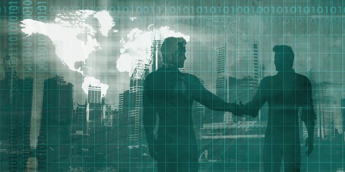 Banking and Finance Sector with Men Shaking Hands