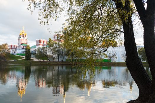 Novodevichy Convent in the pond with reflection 2016