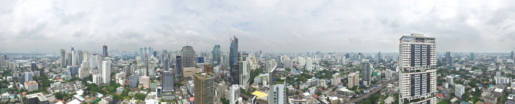 panorama of sukhumvit area in bangkok city