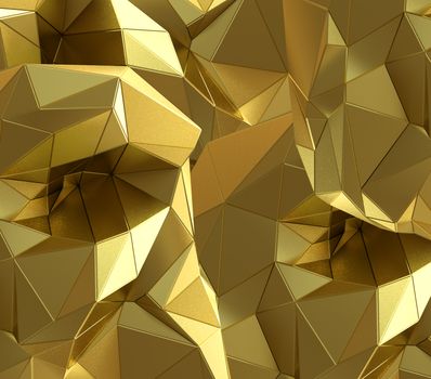 Luxury gold abstract triangle background. 3D rendering