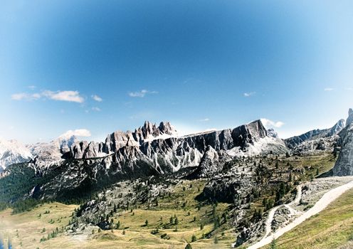 Landscape on Dolomites mountains