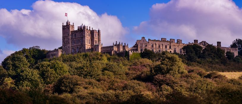 Panorama of Bolsover Castle in Derbyshire England,used with colour effect.