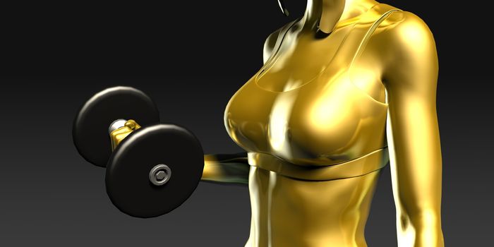 Fitness Class with Lady Carrying Dumbbells for Exercise