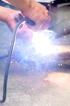 Welding steel background