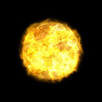 2d illustration of the sun in space