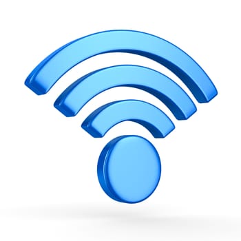 Sign wi-fi on white background. Isolated 3D image