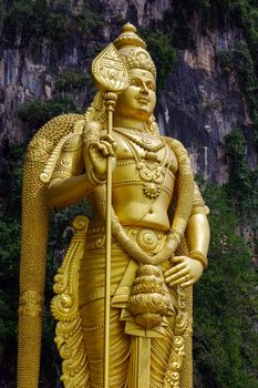 KUALA LUMPUR, MALAYSIA - January 17, 2016. a Statue of Lord Muragan at Batu Caves.