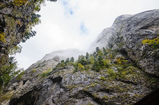 Bicaz Canyon at Carpathian mountains, Romania, at later autumn. Canyon is one of the most spectacular in Romania.