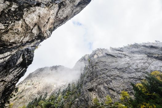 Bicaz Canyon at Carpathian mountains, Romania, at later autumn. Canyon is one of the most spectacular in Romania.