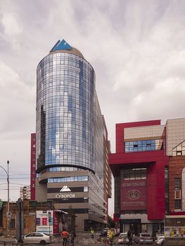 Ekaterinburg new buildings. City center. Radishchev Street. Russia.The day. Cloudy. Summer.