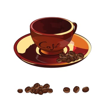 Cup of coffee illustration on a white background