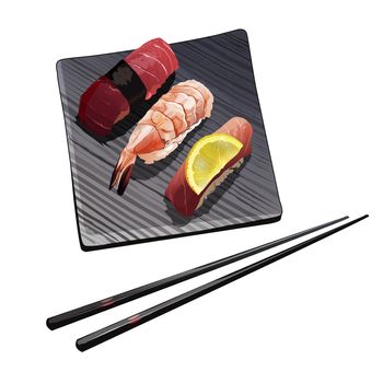 Isolated sushi illustration on a white background