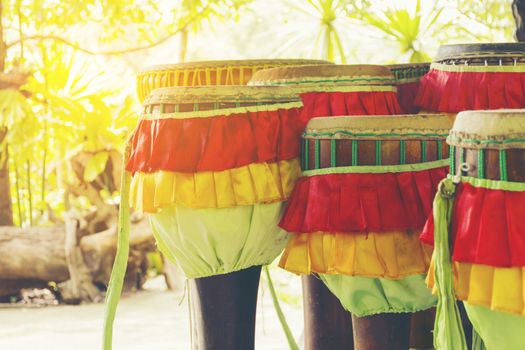 Long drum thailand,Instrument is a symbol of Thailand,Zoom in1