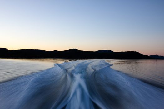 Early morning trip with boat