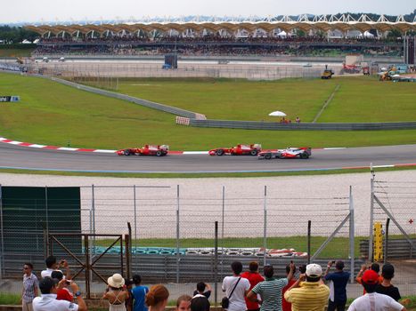 Sepang, Malasia - April 4, 2010 : Malaysian Grand Prix at Sepang F1 first circuit April 4, 2010 in Sepang, Malasia