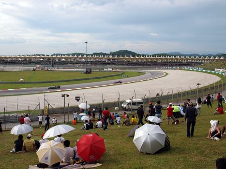 Sepang, Malasia - April 4, 2010 : Malaysian Grand Prix at Sepang F1 first circuit April 4, 2010 in Sepang, Malasia