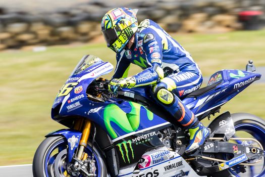 MELBOURNE, AUSTRALIA – OCTOBER 23: Valentino Rossi (ITA) riding the #46 Movistar Yamaha MotoGP's Yamaha during the 2016 Michelin Australian Motorcycle Grand Prix  at 2106 Michelin Australian Motorcycle Grand Prix , Australia on October 23 2016. Photo: Dave Hewison