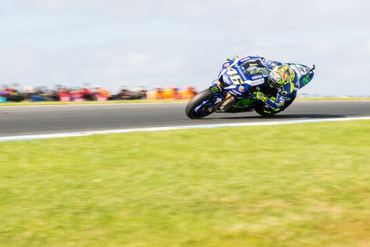 MELBOURNE, AUSTRALIA – OCTOBER 23: Valentino Rossi (ITA) riding the #46 Movistar Yamaha MotoGP's Yamaha during the 2016 Michelin Australian Motorcycle Grand Prix  at 2106 Michelin Australian Motorcycle Grand Prix , Australia on October 23 2016. Photo: Dave Hewison