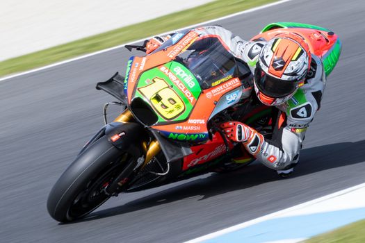 MELBOURNE, AUSTRALIA – OCTOBER 23: Alvaro Bautista (ESP) riding the #19 Aprilia Racing Teams Aprilia during the 2016 Michelin Australian Motorcycle Grand Prix  at 2106 Michelin Australian Motorcycle Grand Prix , Australia on October 23 2016. Photo: Dave Hewison