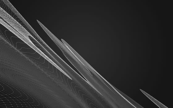 Abstract polygonal space low poly dark background with connecting dots and lines. Connection structure. 3d rendering