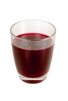 Fresh beet root fruit juice in drink glass isolated on white background objects with clipping paths