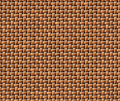 Closeup view of brown rattan knitted texture.