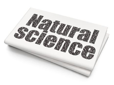 Science concept: Pixelated black text Natural Science on Blank Newspaper background, 3D rendering