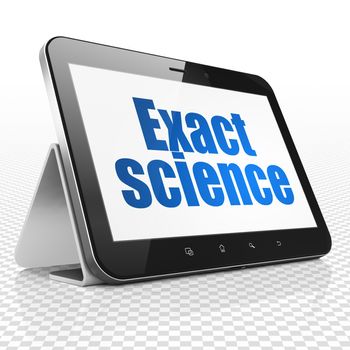 Science concept: Tablet Computer with blue text Exact Science on display, 3D rendering