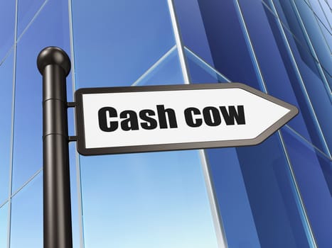 Finance concept: sign Cash Cow on Building background, 3D rendering