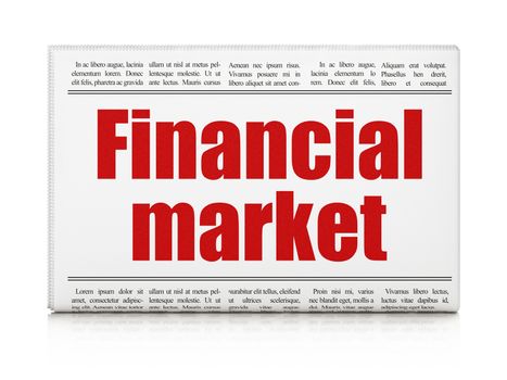 Money concept: newspaper headline Financial Market on White background, 3D rendering