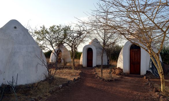 Camp huts hard serving of rooms in a hotel Tanzania