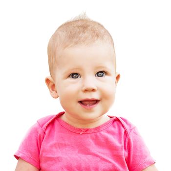 Portrait of a beautiful baby girl isolated on a white background