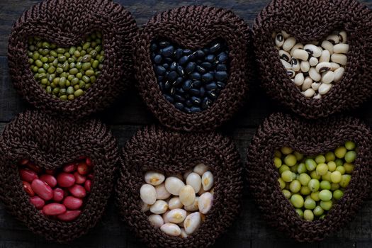 Collection of whole bean, Vietnam agriculture product, various fiber food background,  cereal make reduce cholesterol, prevent cancer, stability blood sugar, increase immune system, make heart health