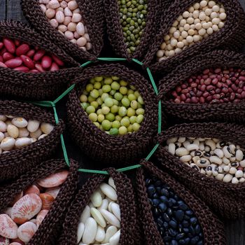 Collection of whole bean, Vietnam agriculture product, various fiber food background,  cereal make reduce cholesterol, prevent cancer, stability blood sugar, increase immune system, make heart health